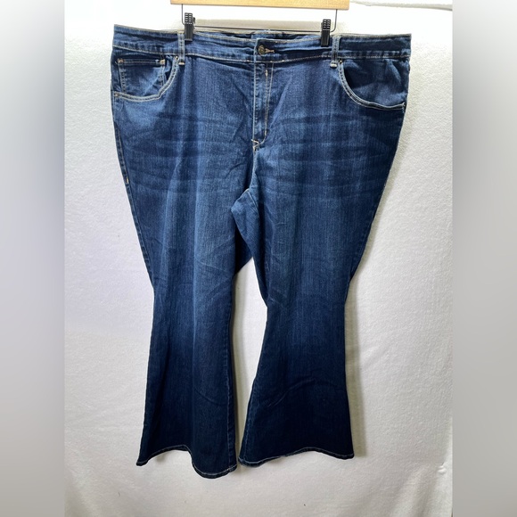 Old Navy Flare Jeans Womens 28W Plus size Blue Stretch Denim Pants Comfy 2379 - Picture 1 of 9